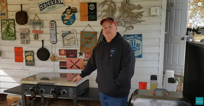 The Crazy Pop Shows Off Our Diamond Plate Hard Cover on His Blackstone Griddle